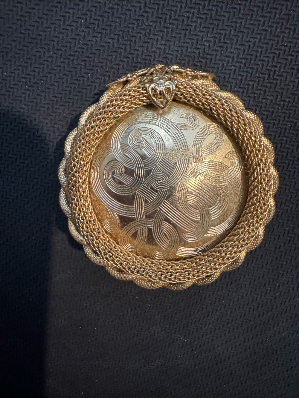 Vintage Coro Gold-Tone Monogrammed Celtic Brooch